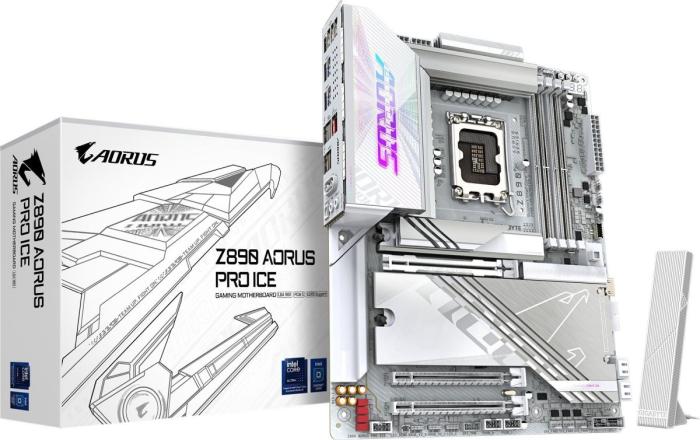 Gigabyte Z890 AORUS PRO ICE [S1851, 4xDDR5 do 9500MHz, (5xM.2, 1xPCIe 5.0 x16, 2xPCIe 4.0 x16), WiFi7, BT5.4, ATX]