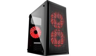 Gembird Fornax 950R Red (czarny) (akryl) (2x USB 3.0) (1x2.5, 2x2.5/3.5, 1x3.5) [CCC-FORNAX-950R]