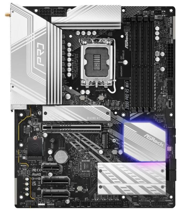 Asrock Z890 Pro RS WiFi (Intel Z890) [S1851, 4xDDR5 do 9066MHz, (HDMI 2.1, DP 1.4) (4xM.2, 1xPCIe 5.0 x16, 2xPCIe 4.0 x4, 1xPCIe 4.0 x1), WiFi6E, BT 5.3, ATX]