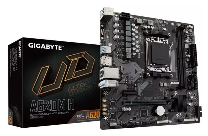 Gigabyte A620M H (AMD A620) [AM5, 2xDDR5 do 6400MHz, (HDMI 2.1, DP 1.4) (1xM.2, 1xPCIe 4.0 x16, 1xPCIe 3.0 x1), micro ATX]