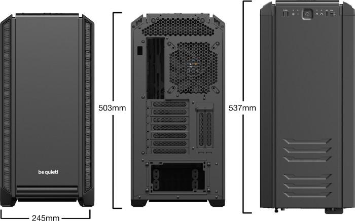 be quiet! Silent Base 601 Window Black ATX Midi (szkło hartowane) (2xUSB 3.0, 1xUSB2.0) (14(całkowity)/8(wolna)x2.5, 7(całkowity)/4(wolna)x3.5) [BGW26]