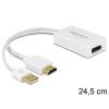 Delock adapter HDMI (M) / DisplayPort (F) + zasilanie USB (24cm) [62496]