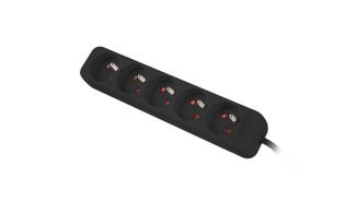 Lanberg PS0 PL do UPS (1.5m) czarny (5 gniazd bez wyłącznika) [PS0-05E-0100-IEC-BK]