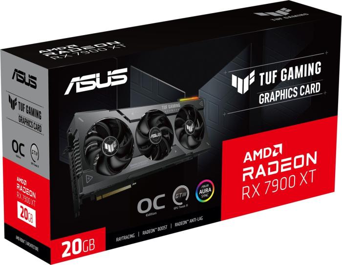 Radeon RX 7900XT Asus 20GB GDDR6 TUF Gaming OC [TUF-RX7900XT-O20G-GAMING] (1xHDMI 2.1, 3xDP 2.1) (320-bit, PCI-E 4.0) 90YV0IV1-M0NA00