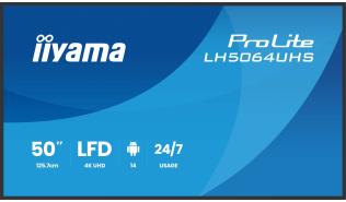 (50) 49.5 Iiyama Prolite LH5064UHS-B1AG (IPS LED, 3840 x 2160, 500, 6.5ms, 60Hz) (2xHDMI 2.0, 2xUSB-A 2.0, audio) głośniki, czarny