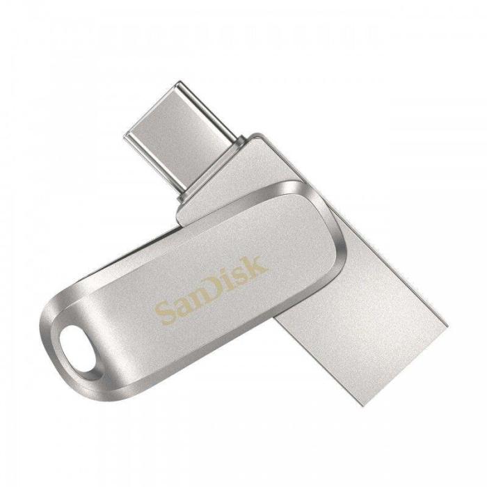 SanDisk Ultra Dual Drive Luxe 256GB USB-A/USB-C (150MB/s) (srebrny) [SDDDC4-256G-G46]