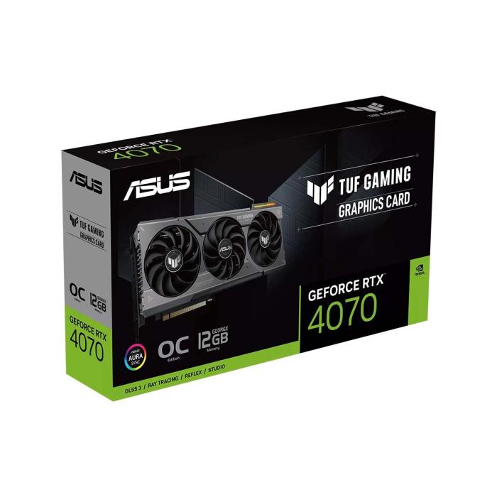 GeForce PCI-E RTX4070 Asus 12GB GDDR6X TUF Gaming OC [TUF-RTX4070-O12G-GAMING] (1xHDMI 2.1a, 3xDP 1.4a) (192-bit, PCI-E 4.0)