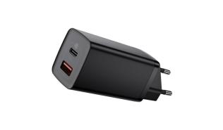 Ładowarka sieciowa Baseus GaN2 65W Quick Charge 3.0 1xUSB-C/1xUSB-A (5V-20V/2.25-5A/65W) (do laptopów z Power Delivery) (czarny) [CCGAN2L-B01]