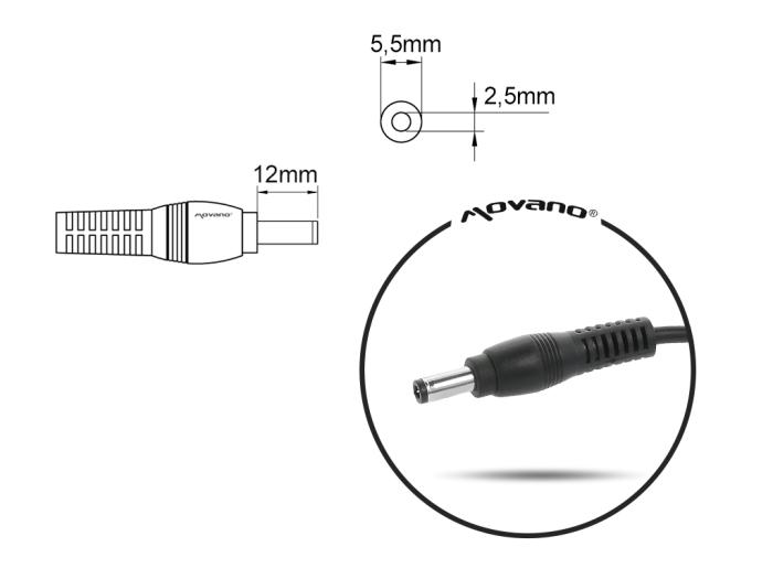 Movano zasilacz do laptopa COMPAQ, HP 18.5V / 6.5A /120W z wtyczką 5.5x2.5mm [HP18565]