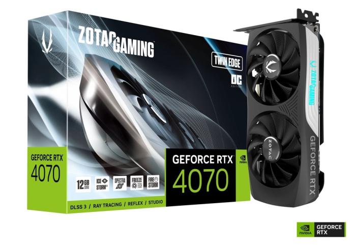 GeForce PCI-E RTX4070 Zotac 12GB GDDR6X Twin Edge OC [ZT-D40700H-10M] (1xHDMI 2.1a, 3xDP 1.4a) (192-bit, PCI-E 4.0)