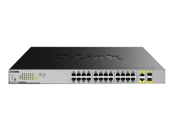 D-Link 24-Port Desktop Gigabit PoE + 2GE Combo Switch Total PoE Budget: 370W [DGS-1026MP]