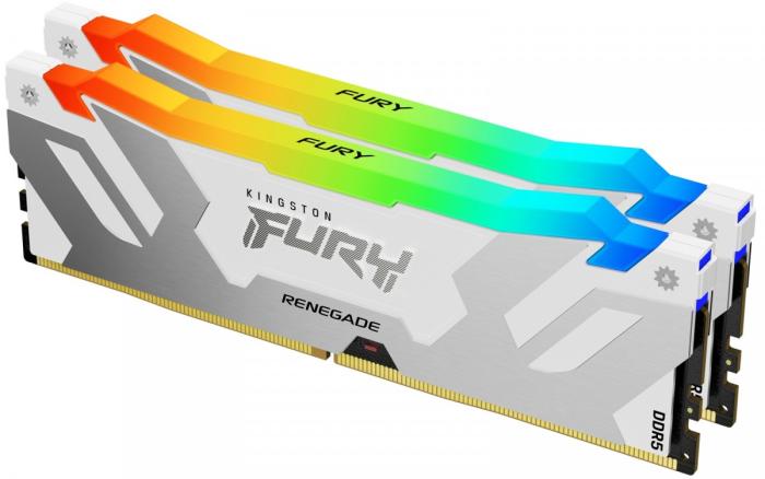 DDR5 32GB (2x16GB) 7200 MHz Kingston Fury Renegade White RGB CL38 1.45V [KF572C38RWAK2-32]