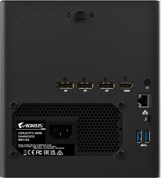 GeForce PCI-E RTX4090 Gigabyte 24GB GDDR6X Aorus Gaming BOX (zewnętrzna) [GV-N4090IXEB-24GD] (1xHDMI 2.1, 3xDP 1.4a) (384-bit, PCI-E 4.0)