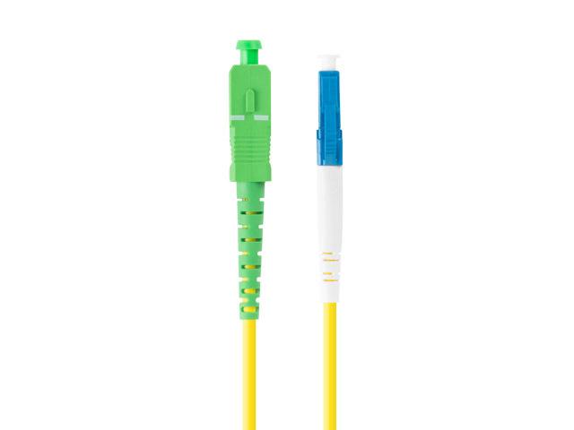 Lanberg patchcord światłowód SM LC/UPC-SC/APC SIMPLEX 3mm LSZH G657A1 żółty (2m) [FO-LUSA-SS11-0020-YE]