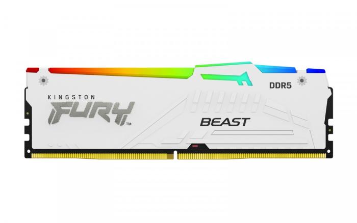 DDR5 32GB 6000 MHz Kingston Fury Beast White RGB XMP CL40 1.35V [KF560C40BWA-32]