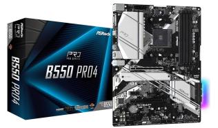 Asrock B550 PRO4 (AMD B550) [AM4, 4xDDR4 do 4733MHz, (VGA, HDMI 2.1, DP 1.4) (2xM.2, 1xPCIe 4.0 x16, 1xPCIe 3.0 x16 (x4), 2xPCIe 3.0 x1), ATX]