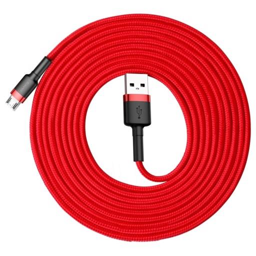 Baseus kabel ładowania i transmisji (2A) USB micro (M) / USB (M) (3.0 m) (czerwony) [CAMKLF-H09]