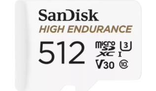 Secure Digital 512GB Sandisk Micro SDXC High Endurance Class 10 V30 U3 UHS-I + adapter (100/40GB) [SDSQQNR-512G-GN6IA]