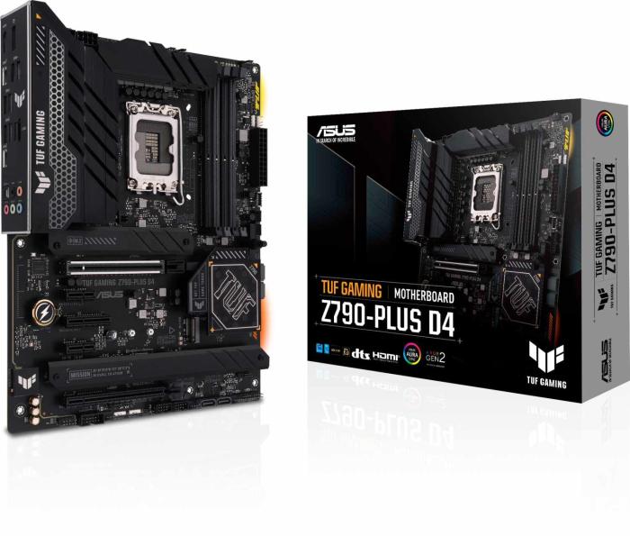 Asus TUF GAMING Z790-PLUS D4 (Intel Z790) [S1700, 4xDDR4 do 5333MHz, (HDMI 2.1, DP 1.4) (4xM.2, 1xPCIe 5.0 x16, 1xPCIe 4.0 x16 (x4), 1 x PCIe 4.0 x4, 2xPCIe 3.0 x1), ATX]