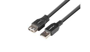 Lanberg Przedłużacz kabla USB 2.0 AF/AM (1.8 m) [CA-USBE-15CU-0010-BK]