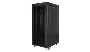 Lanberg szafa rack stojąca 19 27U 600x800 drzwi szklane LCD V2 (czarny) [FF01-6827-12BL]
