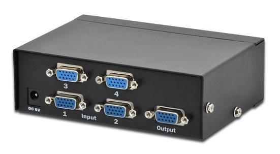 Przełącznik Digitus VGA 250MHz 4-porty [DS-45100-1]