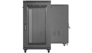 Lanberg szafa rack stojąca 19 22U 600x1000 drzwi perforowane (czarny) [FF01-6022-23B]