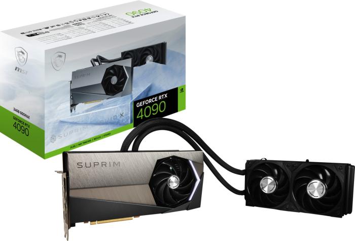 GeForce PCI-E RTX4090 MSI 24GB GDDR6X Suprim Liquid-X [RTX 4090 SUPRIM LIQUID X 24G] (1xHDMI 2.1, 3xDP 1.4a) (384-bit, PCI-E 4.0)