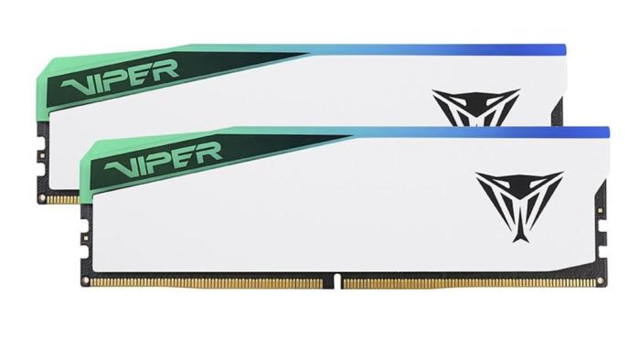 DDR5 64GB (2x32GB) 6200 MHz Patriot Viper Elite 5 RGB White CL42 [PVER564G62C42KW]