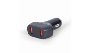Gembird ładowarka samochodowa 2xUSB QC 3.0 36W (czarny) [TA-U2QC3-CAR-01]