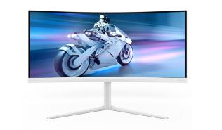 (34) Philips 34M2C5501A/00 (Fast VA WLED, Zakrzywiony 1500R, 3440x1440, 300, 4000:1, sRGB 126% 1ms, 180Hz) (2xHDMI 2.0, 1xDP 1.4, 4xUSB-A 3.2, 1xUSB-B 3.2, Audio) głośniki, biały