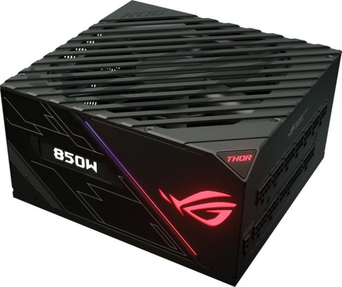 Asus ROG THOR (850W) Platinum Aura Sync, OLED display (1x135mm) Moldularny 80+Platinum (CPU 2x4+4) (PCI-E 4x6+2) (5xMolex, 12xSATA) [ROG-THOR-850P]
