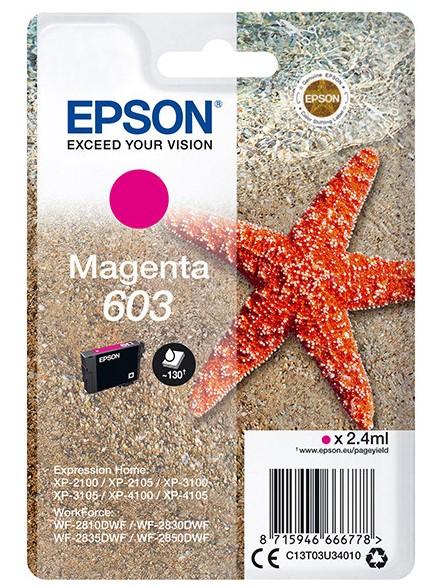 C13T03U34010 (603) - magenta, oryginalny wkład z atramentem Epson, 3,4 ml, 150 stron (Epson XP-2100 XP-2105 XP-2150 XP-2155 XP-3100 XP-3105 XP-3150 XP-3155 XP-4100 XP-4105, XP-4105 XP-4150)