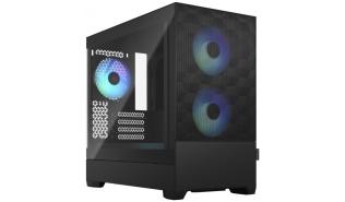 Fractal Design Pop Mini Air RGB Black TG Clear Tint (czarny) (szkło hartowane) (2x120mm przód, 1x120mm tył) (2x USB 3.2) (2x2.5, 2x2.5/3.5, 2x5.25) [FD-C-POR1M-06]