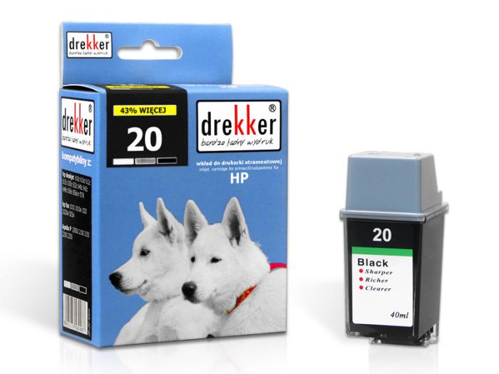 DH-20 (20) - czarny wkład z atramentem Drekker, 40 ml, 650 stron (zastępuje C6614DE) (Apollo P-2000U, P-2100, P-2150, P-2200, P-2250, hp deskjet 610c, 610cl, 612c, 615c, 630c, 632c, 640c)