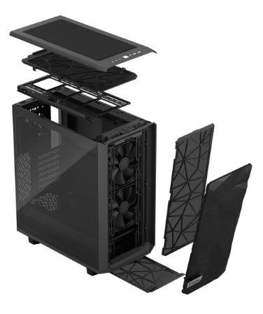 Fractal Design Meshify 2 Compact Gray TG Light Tint (szkło hartowane) (1x USB-C 3.1, 2x USB 3.1) (2x2.5, 6x3.5) [FD-C-MES2C-04]