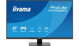 (27) Iiyama ProLite X2793QSU-B1 (IPS, 2560x1440, 350, 1ms, 100%sRGB, 75Hz)(1xHDMI1.4, 1xDP 1.2, 2xUSB-A 2.0, 1xAudio) pivot, głośnik(2x2W), czarny