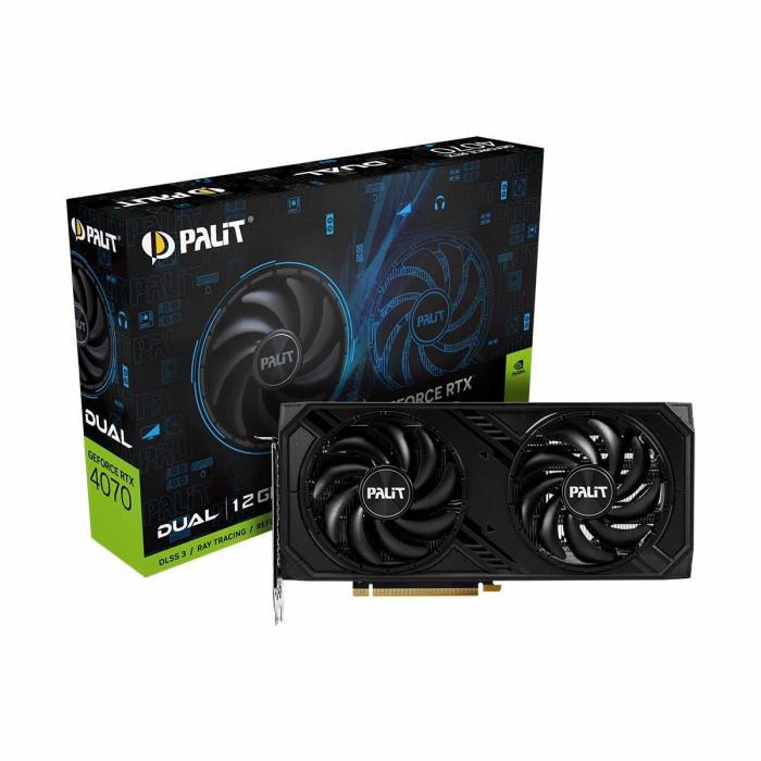 GeForce PCI-E RTX4070 Palit 12GB GDDR6X Dual [NED4070019K9-1047D] (1xHDMI 2.1a, 3xDP 1.4a) (192-bit, PCI-E 4.0)