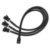 Tec kabel zasilający (rozgałęźnik FAN) 4-pin (F) / 3x4-pin (M) (25 cm) [Tec0017]