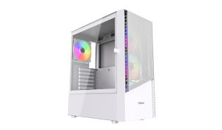 Gembird Fornax 4300 (biały) (4x120mm) (1x USB-A 2.0, 2xUSB-A 3.1 Gen1, 1x Jack Combo) (2x2.5, 2x3.5) [CCC-FC-4300W]