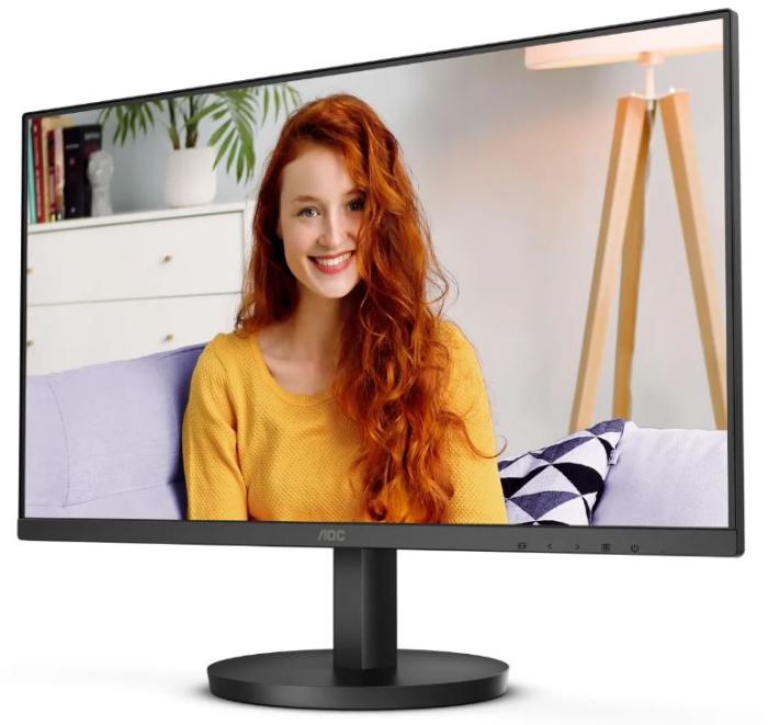 24’’ AOC 24B3HMA2 (VA LED, 1920x1080, 250, 4ms, 100Hz) (HDMI, D-SUB, Audio) głośniki (2x2W), czarny