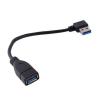 Przedłużacz kątowy 90 stopni kabla USB 3.0 AF/AM, lewy (16cm) [ZN0429]