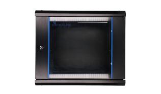 Extralink szafa rack wisząca 9U 600x450 drzwi przeszklone (czarny) [EX.7249-9U]