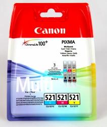 CLI-521CMY (2934B010) - multipack, oryginalny wkład z atramentem Canon, 27 ml, 1320 stron (Canon PIXMA iP 3600, 4600, 5400, 4700, Canon PIXMA MP 540, 620, 630, 980, 990, 640, 550, 560, MX 870, 860)