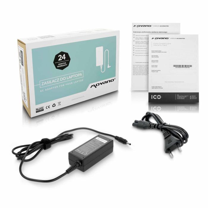 Movano zasilacz do laptopa HP 19.5V / 2.05A / 40W z wtyczką 4.5x1.7 mm [HP195205]