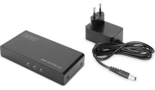 Digitus Splitter HDMI 2-portowy 4K 60Hz UHD 3D HDR HDCP 2.2 audio downscaling [DS-45324]