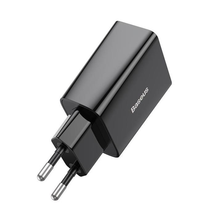 Baseus Quick Charge uniwersalna ładowarka (zasilacz) sieciowa 230V / 1xUSB-C (max. 5V 3A 20W) (czarny) [CCFS-SN01]