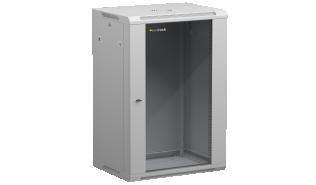 NETRACK szafa rack wisząca 19 18U 600x450 drzwi szklane, otwierane boki (szary) [019-180-645-021]