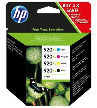 C2N92AE (920XL CMYK) - CMYK, oryginalny wkład z atramentem HP, kolor-6 ml, czarny-49 ml, 3300 stron (HP officejet 6500a, 7000, 6000, 6500A eAIO, 6500A Plus, pro 7500A eAIO, 7000, 6500)