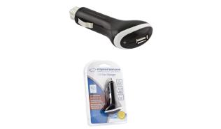Esperanza Ładowarka samochodowa USB 1000mAh (12/24V, 5V/1A) [EZ105]